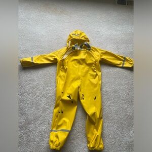 Size 122/7 year Yellow Color Kids rain jacket and pants.